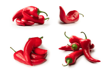 Red hot chili pepper isolated on a white background.