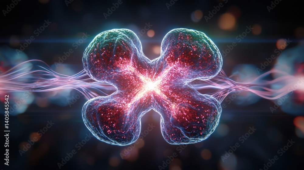 Aufkleber dynamic molecular interaction science laboratory digital art abstract concept close-up view visualiz