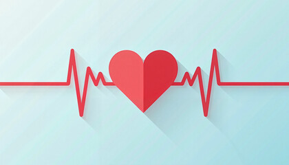 Heartbeat Illustration for World Blood Donor's Day on Blue Background  