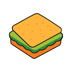 A coloring sandwich vector art illustration