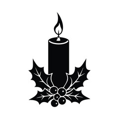 christmas candle vector illustration