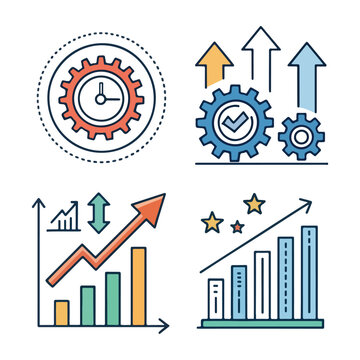 business graph icon set