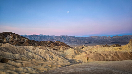 Photographer capturing Zabriskie Point Views at sunrise