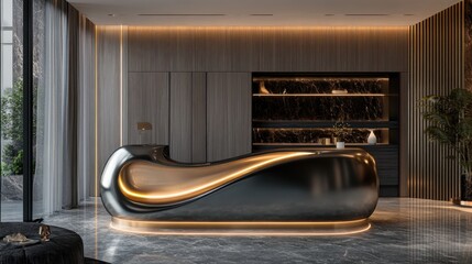 Modern lobby reception desk, with elegant design