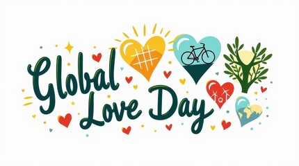 Celebrating global love day a colorful display of unity and affection in a vibrant artistic illustration