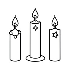 set of burning candles