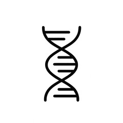 DNA double helix icon in minimalist black design  