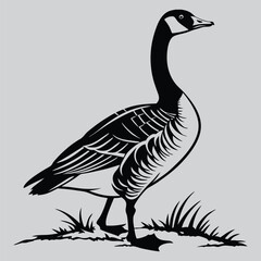 A goose with its neck extended  image silhouette vector art and illustration