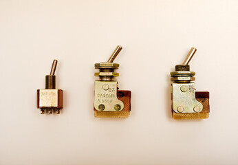 An electronic switch. Electric switch on a white background.