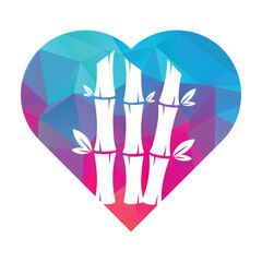 Bamboo Logo vector illustration icon. Panda Food Green Plant Vector.