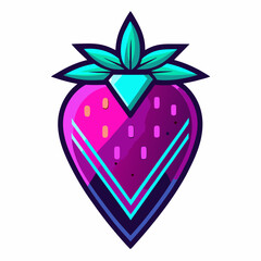 Natural strawberry vector with solid shape, perfect for food icons, eco products, and graphic assets.