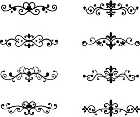 set of floral design elements