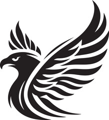 Obraz premium Falcon wing Logo Template vector black color on white background
