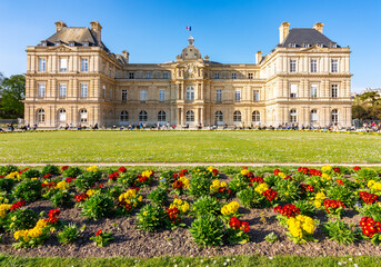 Luxembourg palace and gardens in spring, Paris, France