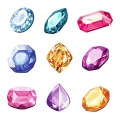 Fototapeta premium Sparkling Gemstones Colorful Jewels Precious Stones Glistening Treasures