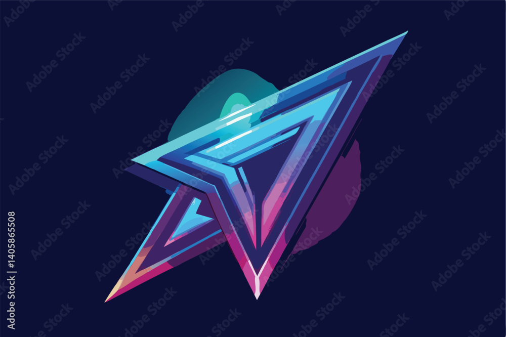 Aufkleber Vibrant vector illustration featuring an electrifying graphic design with sharp angles and bold colors, ideal for a dynamic branding or marketing project
