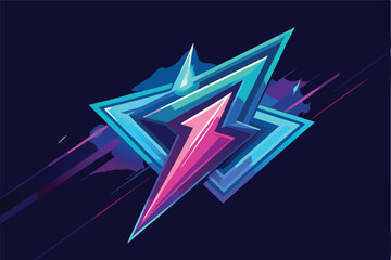 Vibrant vector illustration featuring an electrifying graphic design with sharp angles and bold colors, ideal for a dynamic branding or marketing project