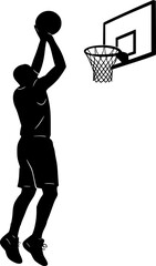 Basketball player shoots the ball 