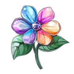 Naklejka premium Jewel toned flower blooming vibrant beauty delightful design