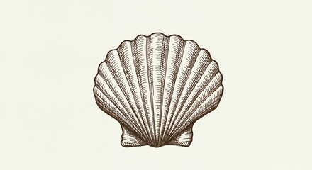 Elegant scallop shell illustration
