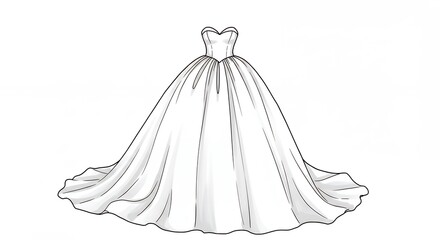 Elegant wedding dress sketch design inspiration