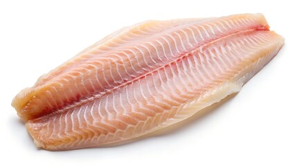 High Resolution Image of a Raw Fish Fillet Isolated on White Background

