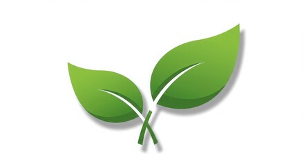 Abstract green eco-friendly concept with leaves and growing plant sprouting on white
