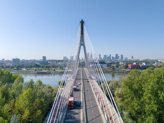 Warszawa, widok na miasto z okolic mostu Świętokrzyskiego