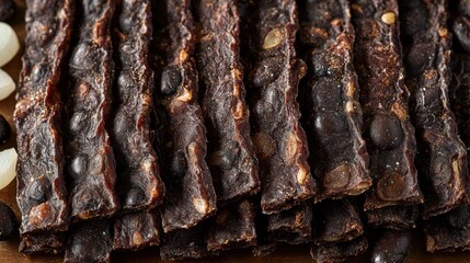 Black bean protein jerky with natural spices offers a flavorful healthy snack option
