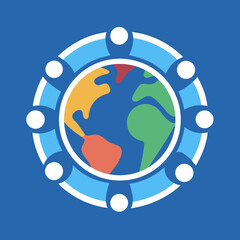 Global Community Logo vector illustration people unity world earth globe teamwork organization