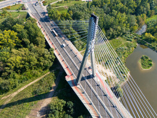 Warszawa, widok na miasto z okolic mostu Świętokrzyskiego