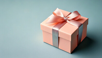 Obraz premium Pastel Silk Ribbon Gift Box – Isometric Minimalist Scene