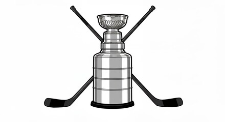Hockey stanley cup trophy graphic design