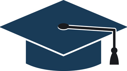 Graduation cap symbolizing achievement in flat design style vector art