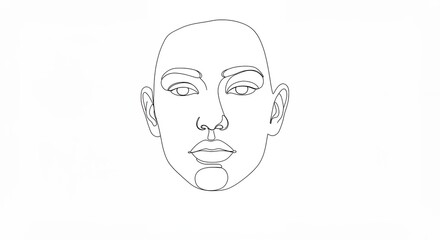 Minimalist line drawing face illustration