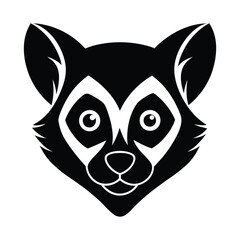 Lemur Head Logo with Glowing Eyes on a White Background
