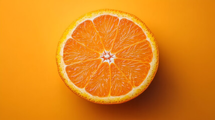 Fresh Orange slice on a Orange background