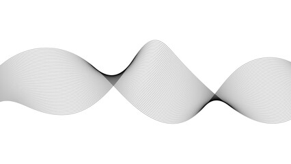 Abstract wave element for design. Curved wavy line, smooth stripe.
