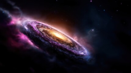 Fototapeta premium Spectacular cosmic collision of galaxies showcases breathtaking gravitational forces and vibrant colors in deep space