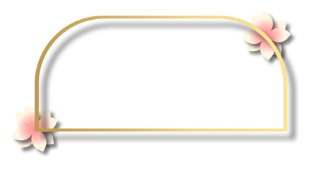 gold frame with pink flower