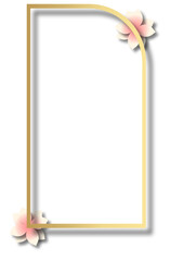 gold frame with pink flower