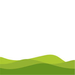 Obraz premium Green Rolling Hills Landscape Vector Illustration