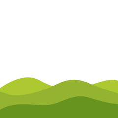 Obraz premium Green Rolling Hills Landscape Vector Illustration