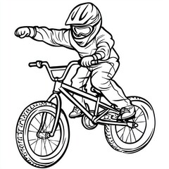 Naklejka premium Extreme BMX Bicycle Rider Performing Stunts: Action-Packed Adventure for Youth Extreme Sports Enthusiasts