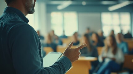 Teacher conducting online class. Featuring virtual education and online learning