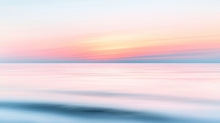 Fototapeta premium Pastel Sunset Seascape: A Dreamlike Coastal Panorama
