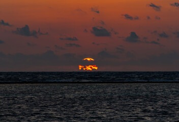 Dramatic Tropical Sunrise Over the Caribbean Ocean