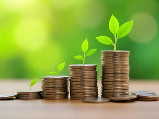 plant growing from coins