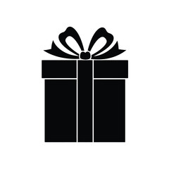 Gift Box Silhouette With Ribbon Present For Celebrations And Special Occasions
