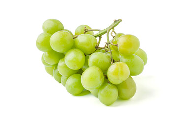 Fresh Green Grapes on White Background